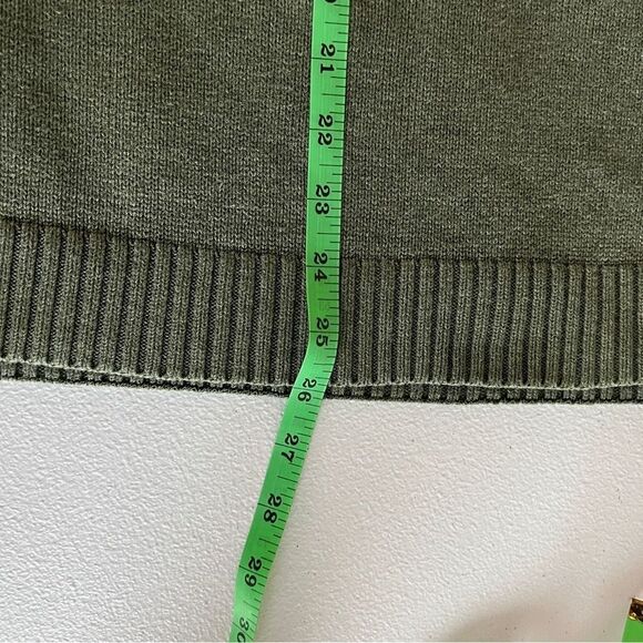 Chaps by Ralph Lauren Knit Sweater Quarter Zip Long Sleeve Khaki Green Size M - Picture 4 of 8